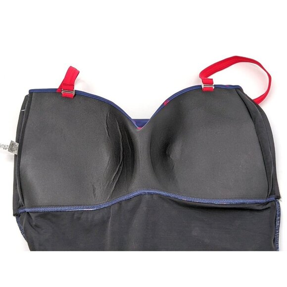 Mazu Swimsuit One Piece Swimsuit Womens 24W Blue Polkadot Tummy Control New - Picture 7 of 11